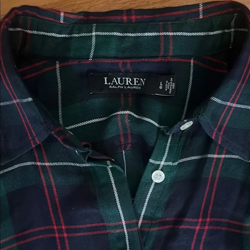 Ralph Lauren Dark Green and Red Plaid Shirt - Picture 6 of 7